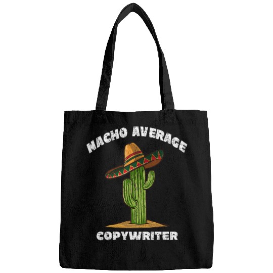 Nacho Average writer Pun Retro Cactus Sombrero Art Bags