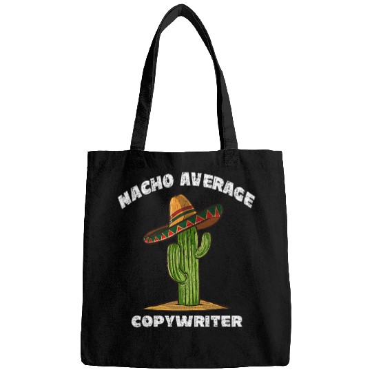 Nacho Average writer Pun Retro Cactus Sombrero Art Bags