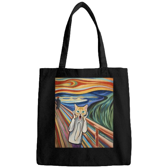 The Cat Scream Funny Artist Humor Art Teacher Art Student Bags