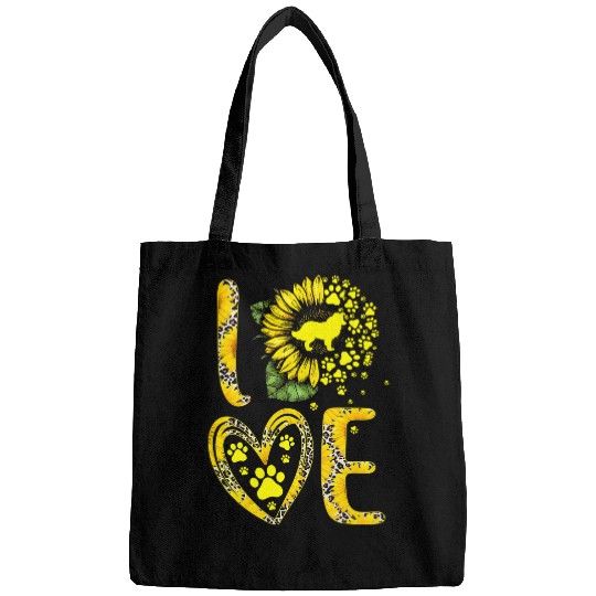 Love Border Collie Sunflower For Dog Lover Gift 2 Bags