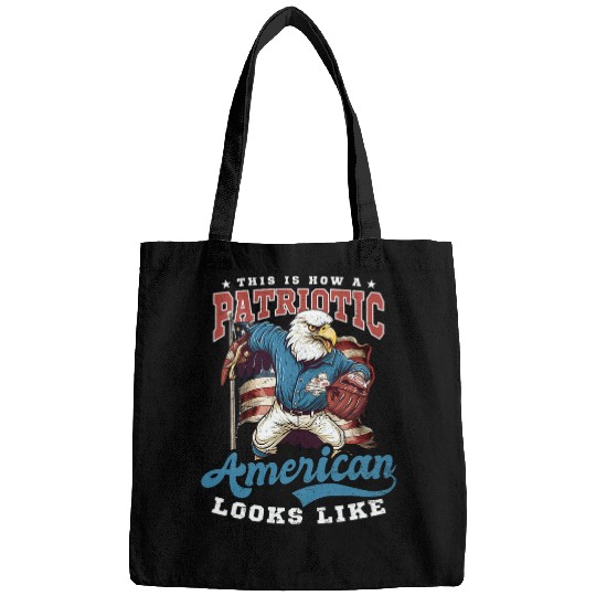 Patriotic American Looks Like Design 4th Of July Baseball Bags