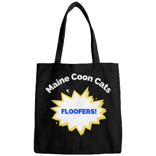 Maine Coon Cat Funny Retro Pop Art Floofer Meme Bags