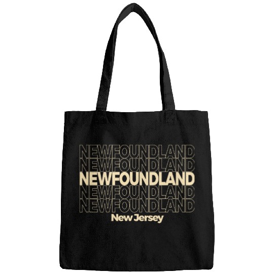 vintages Newfoundland New Jersey Repeating Text Bags