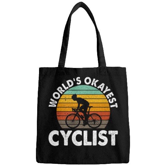 Worlds okayest Cyclist Cycling Biking Trek Bike Bicycle Club 1 Bags