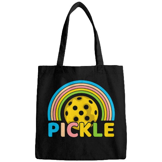 Pickleball Rainbow Paddle Sport Lover Player Coachs Graphic Bags