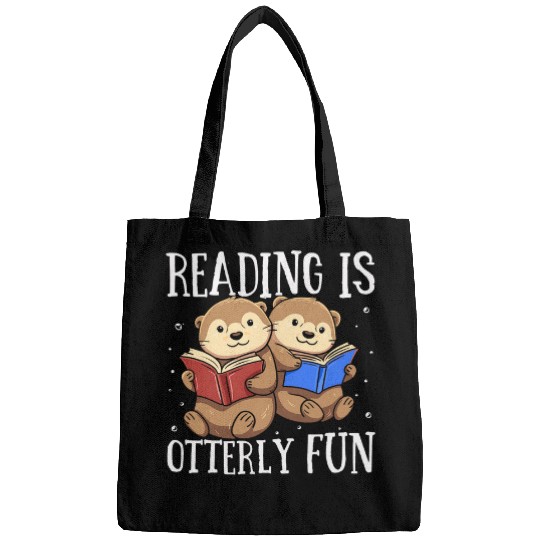 Reading Is Otterly Fun Otter Bookworm Book Lovers Librarian Bags