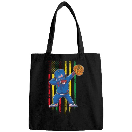 vintages Juneteenth melanin Baseball black afro American Flag Bags