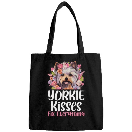 Yorkshire Terrier Dog Yorkie Yorkie kisses fix everything Bags