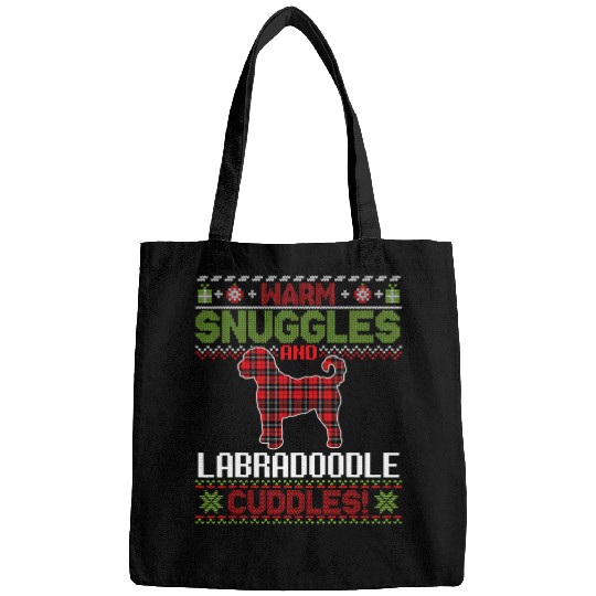 Warm Snuggles And Labradoodle Dog Cuddles Merry Christmas Bags