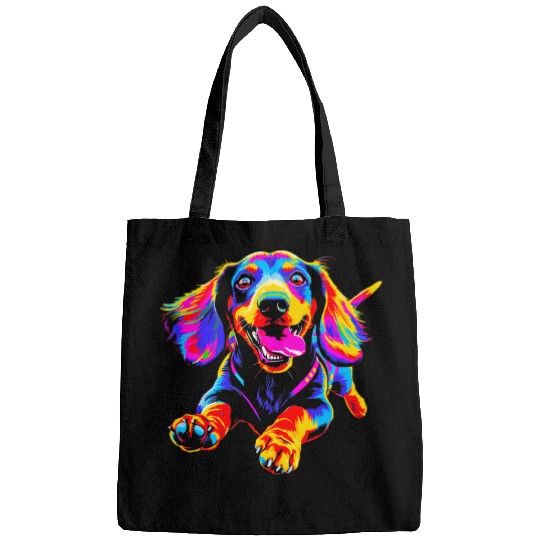 Pop Art Artist Design Cool Dachshund Dog Bags