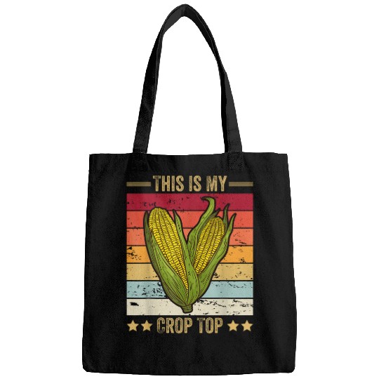 This is My Crop Top Funny Farmer Farming Corn Lover Joke Bags