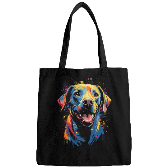 Watercolor Colorful Labrador Lab 1 Bags