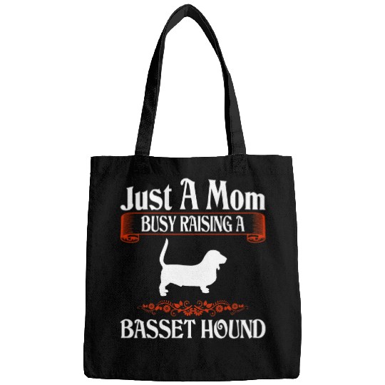 Womens Just A Mom Busy Raising Basset Hound Pet Lovers Gift Bags