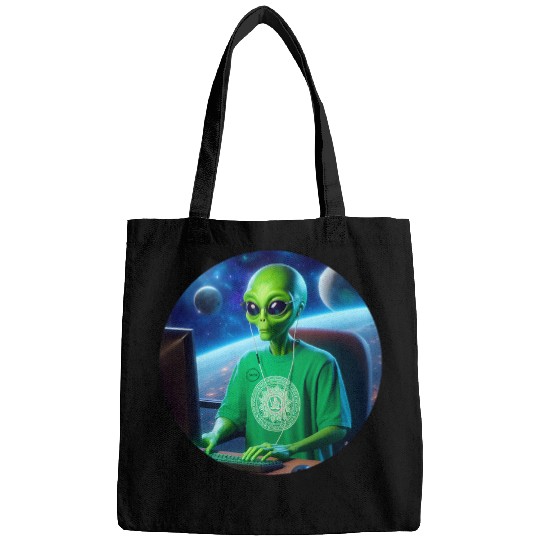 Alien programmer Elite Coder Software Engineering Guru Bags