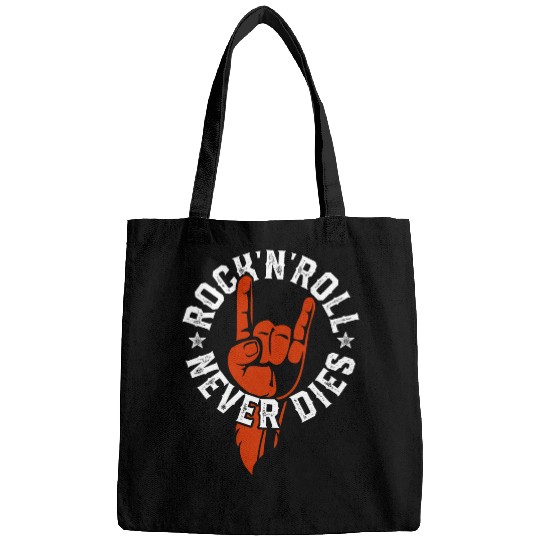 Rock N Roll Never Dies Rock and Roll Heavy Metal Music Bags