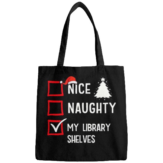 My Library Shelves Nice Naughty Christmas Librarian Bags