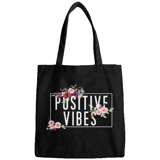 Modern Flora Flowers Bouquet Design Womens Positive Vibes Bags
