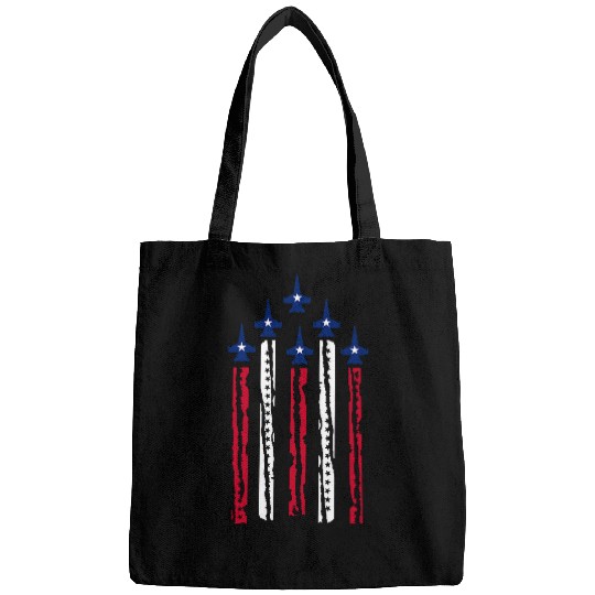 American Flag Patriotic Fighter Jet Airplane Plane US 2 Bags