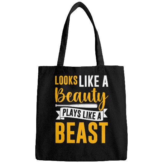 Womens Softball Looks Like A Beauty Plays Like A Beast Bags