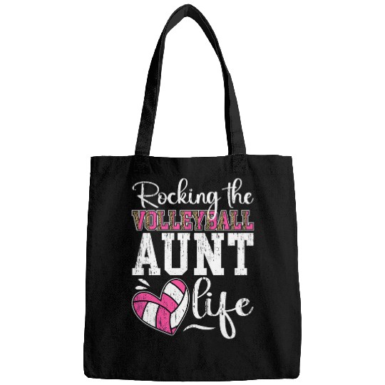 Rocking The Volleyball Aunt Life Volleyball Player Aunt Bags