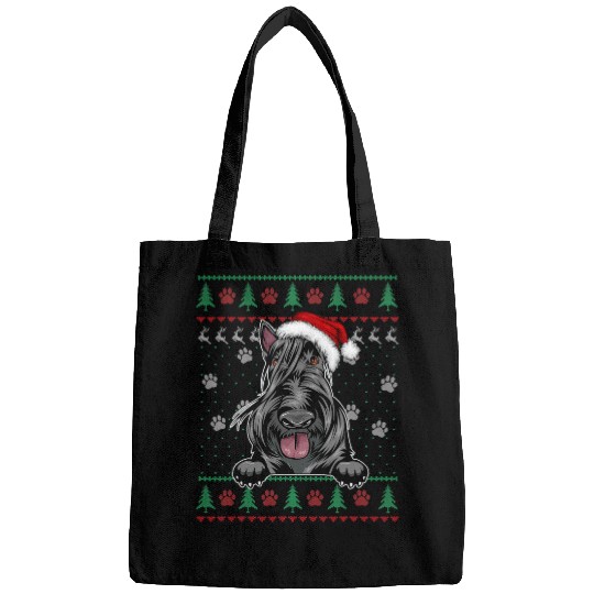Dog Scottish Terrier Christmas Ugly Sweater Scottie Dog Lover Bags