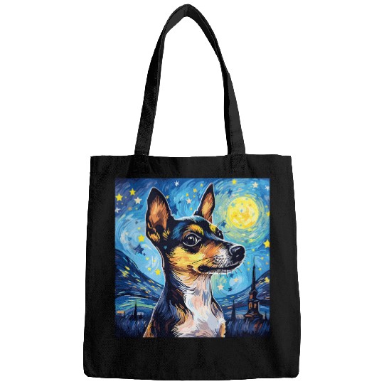 Rat Terrier Starry Night For Dog Mom Dog Dad 3 Bags