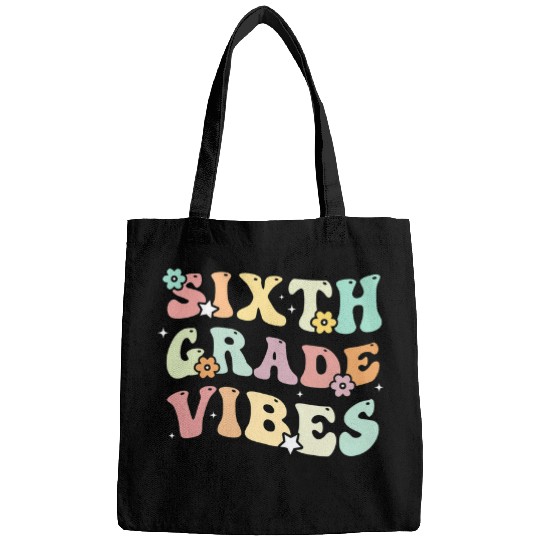 Back To School Sixth Grade Vibes Retro Student Teacher Bags