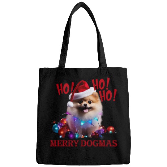 Merry Dogmas Pomeranian Christmas Bags