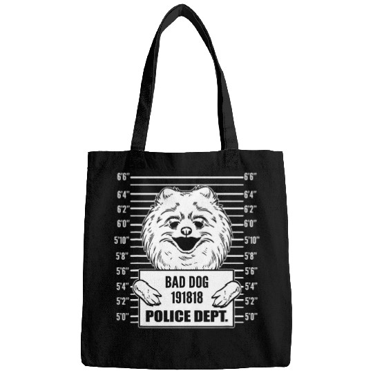Mugshot Pomeranian Pun Maker Bags