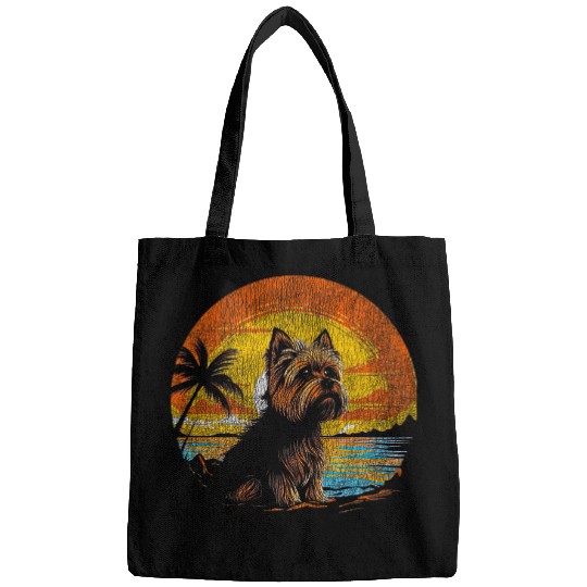 Yorkshire Terrier in a SunsetInfused vintages Vibe Bags