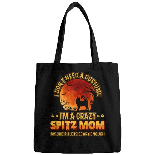 Womens Scary Costume for Dog mama Funny crazys SPITZ Mom Bags