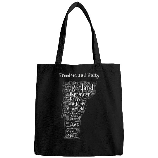 Vermont Cities State Map Word Art Cloud Patriotic Bags