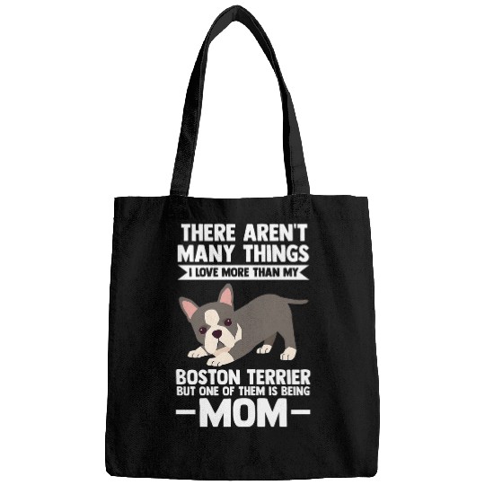 Womens I love Boston Terrier being Mom Border Collie Bags