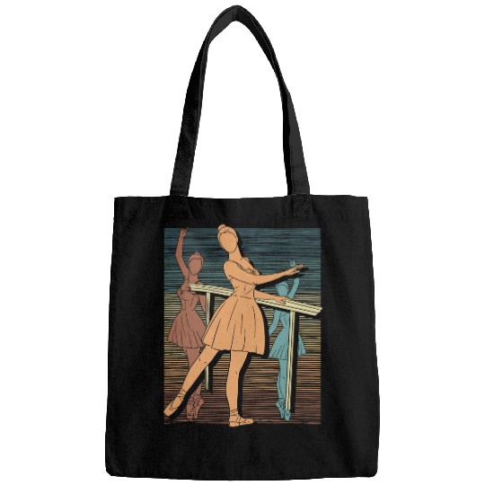 Retro En Pointe Ballet Dancing Ballerina Ballet Bags