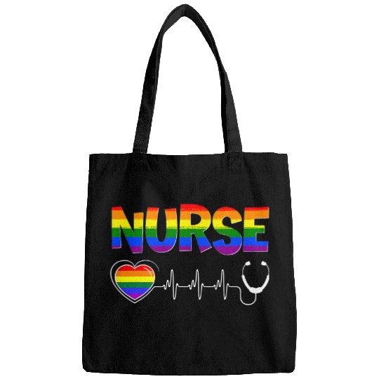 nurses LGBTQ Gay Pride Rainbow Flag Registered Nursing RN Bags