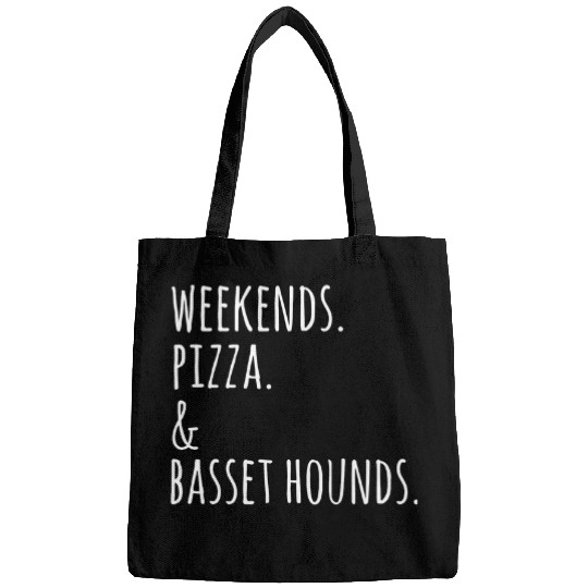 Weekends Pizza Basset Hound Dog Bags