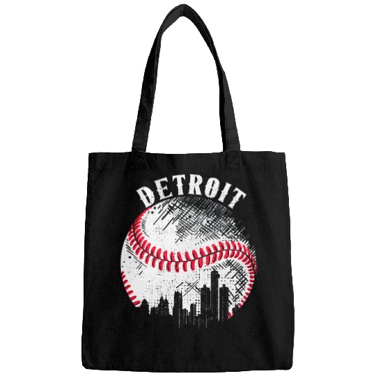 vintages Detroit Skyline City Baseball Tee Met At Gameday Bags