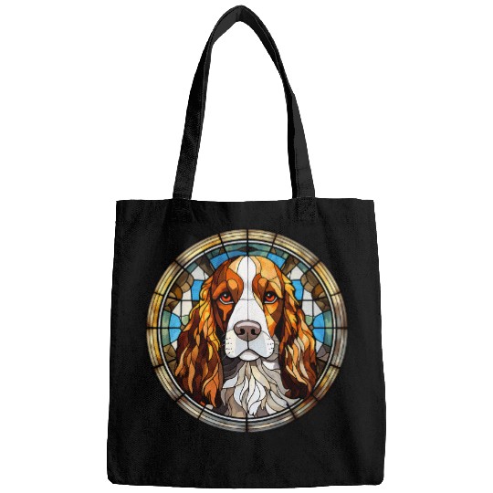 Welsh Springer Spaniel Dog Stained Glass Leadlight Artistic 1 Bags