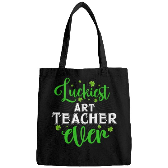 Luckiest Art Teacher Ever StPaddys Day Teacher Bags