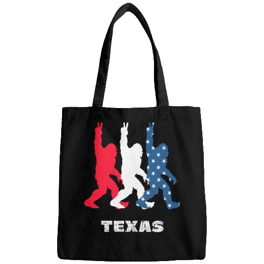 vintages Sasquatch Texas USA Flag bigfoots Hiking Camping Bags