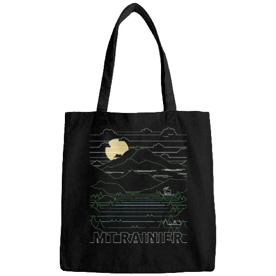 Mt Rainier National Park Art Washington Hike Mountains Bags