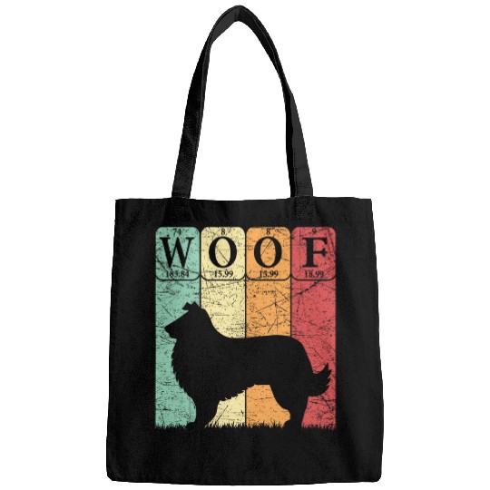 Rough Collie Periodic Table Elements Rough Collie Dog Lover Bags