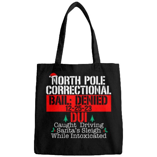 North Pole Correctional driving Santa sleigh Matching Family Bags