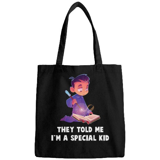 warlock 2y told me im a special kid 2magician 2school Bags