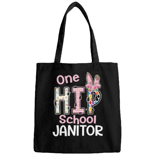 One Hip School Janitor Bunny Leopard School Easter Bags