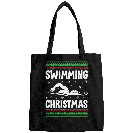 Swimming Christmas Ugly xmass Swimmer Life xmass Swim Lover Bags