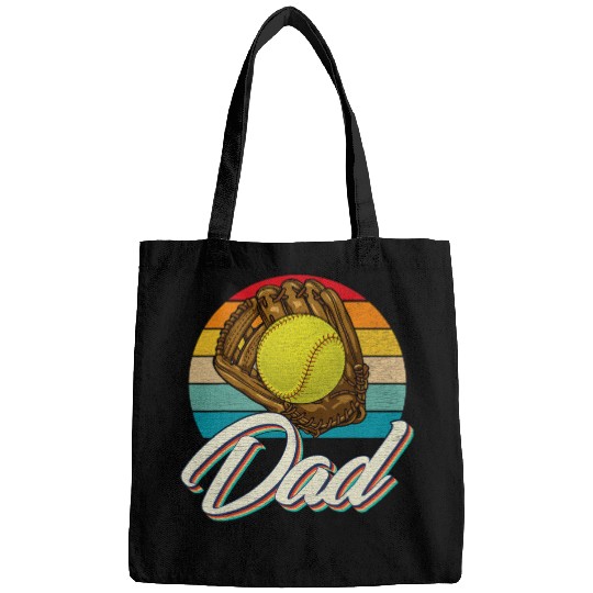Retro vintages Softball Dad Family Matching Fathers Day Men Bags