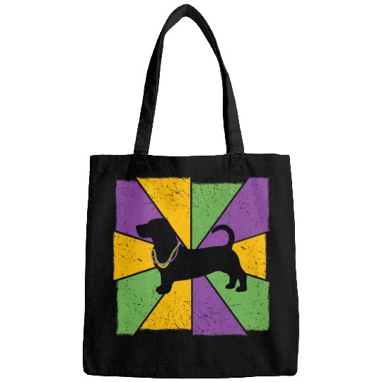 vintages Mardi Gras Basset Hound Dog Owner Mardi Gras Bags