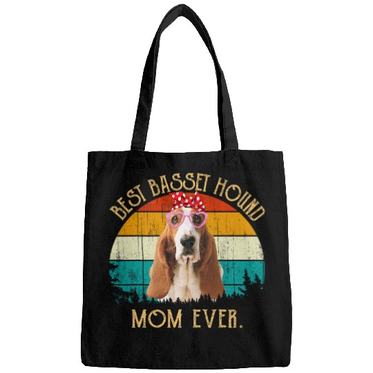 vintages Retro Mama Mothers Day bests Basset Hound Mom Ever Bags
