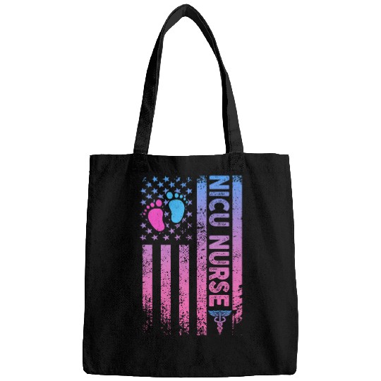 American Flag Neonatal Nursing Student Patriotic Nicu nurses 2 Bags